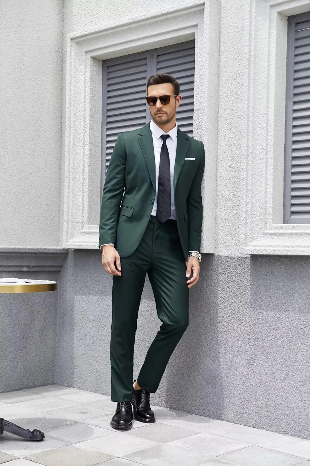 Wangyue 2 Piece Suit Men Slim Fit Suits for Mens One Button Men Suit Slim Fit Wedding Groomsmen Prom Homecoming Suits