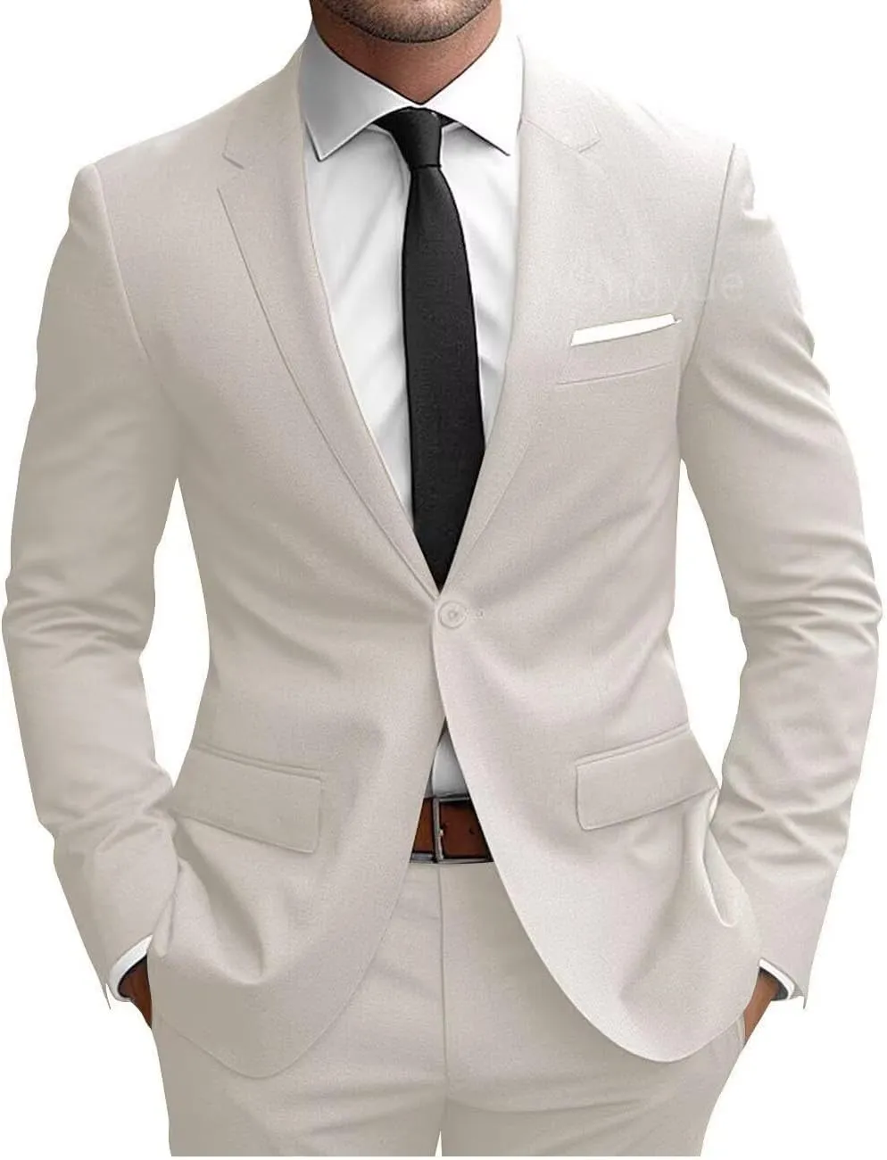 Wangyue 2 Piece Suit Men Slim Fit Suits for Mens One Button Men Suit Slim Fit Wedding Groomsmen Prom Homecoming Suits