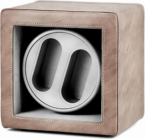 Watch Stand Watch Winders for Automatic Watches - Leather Retro Dual-Position Watch Shaker Mechanical Watch Silent Swing Device Household Dual-Power Watch Winding Box Storage Case with LED L
