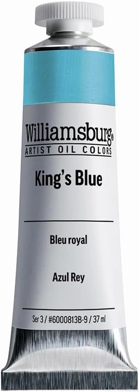 Williamsburg Artist Oil Colors by GOLDEN, King's Blue, 37 ml tube, Professional Oil Paint, Opaque