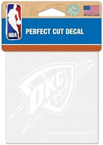 WinCraft NBA Oklahoma City Thunder Logo 4" x 4" inch Outdoor White Decal