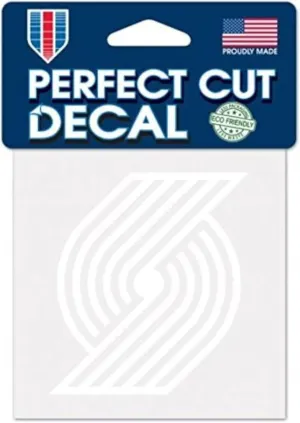 WinCraft NBA Portland Trail Blazers Logo 4" x 4" inch Outdoor White Decal