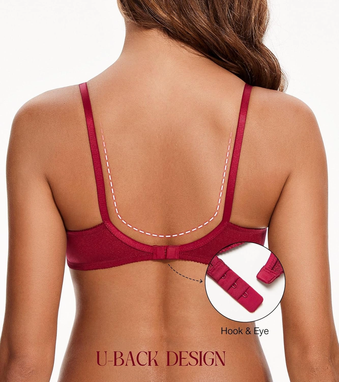 Wingslove Women's See Through Lace Balconette Sexy Unlined Demi Cup Underwire Non-Padded Lingerie