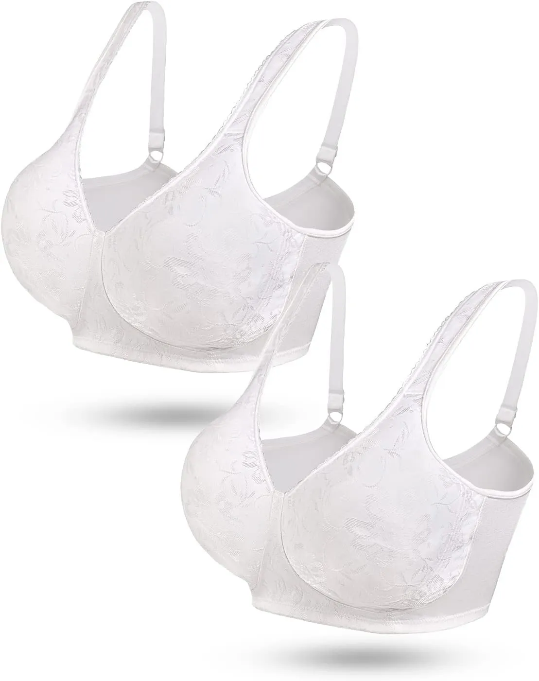 wirarpa Women's Bras Wireless Full Coverage Plus Size Minimizer Non Padded Comfort Soft Bra Multipack