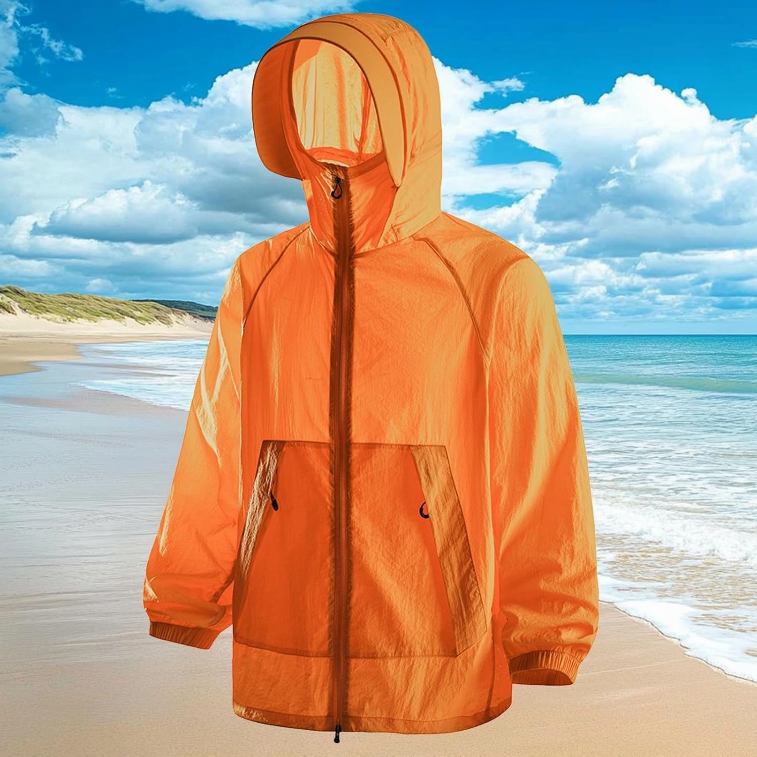 Women’s Outdoor Hiking UV Shirts Summer Sun Protection Jacket Long Sleeve UPF 50  Hooded Coat with Zip Pockets