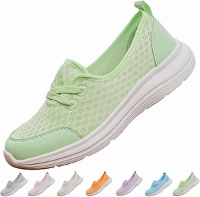 Women's Soft Sole Mesh Comfort Orthopedic Shoes, Casual Slip-on Shoes, Low-top Flat Arch Support Walking Shoes