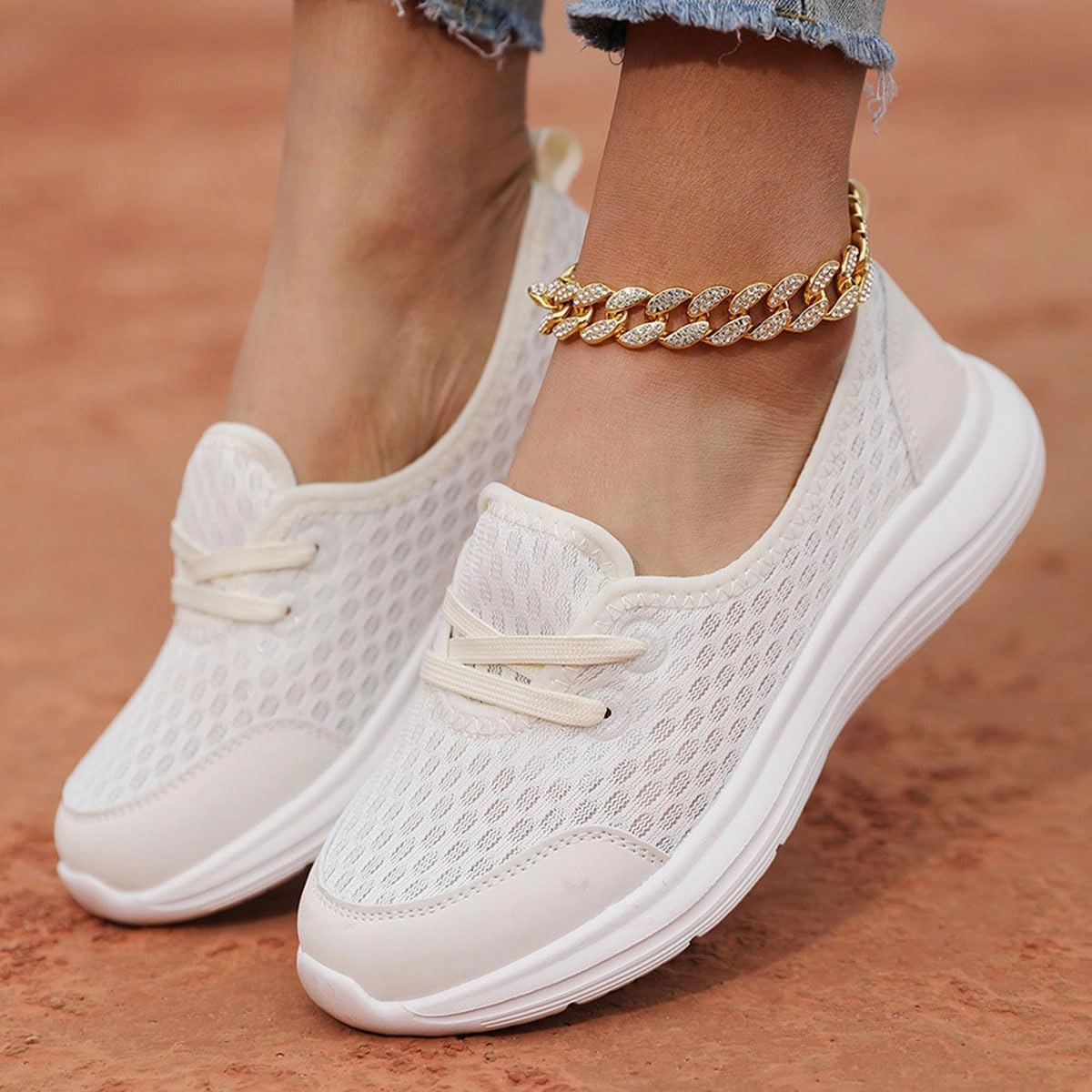 Women's Soft Sole Mesh Comfort Orthopedic Shoes, Casual Slip-on Shoes, Low-top Flat Arch Support Walking Shoes