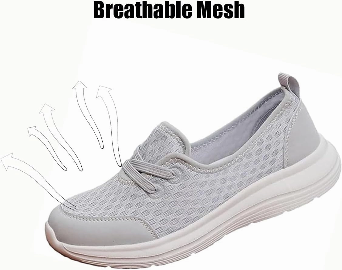Women's Soft Sole Mesh Comfort Orthopedic Shoes, Casual Slip-on Shoes, Low-top Flat Arch Support Walking Shoes