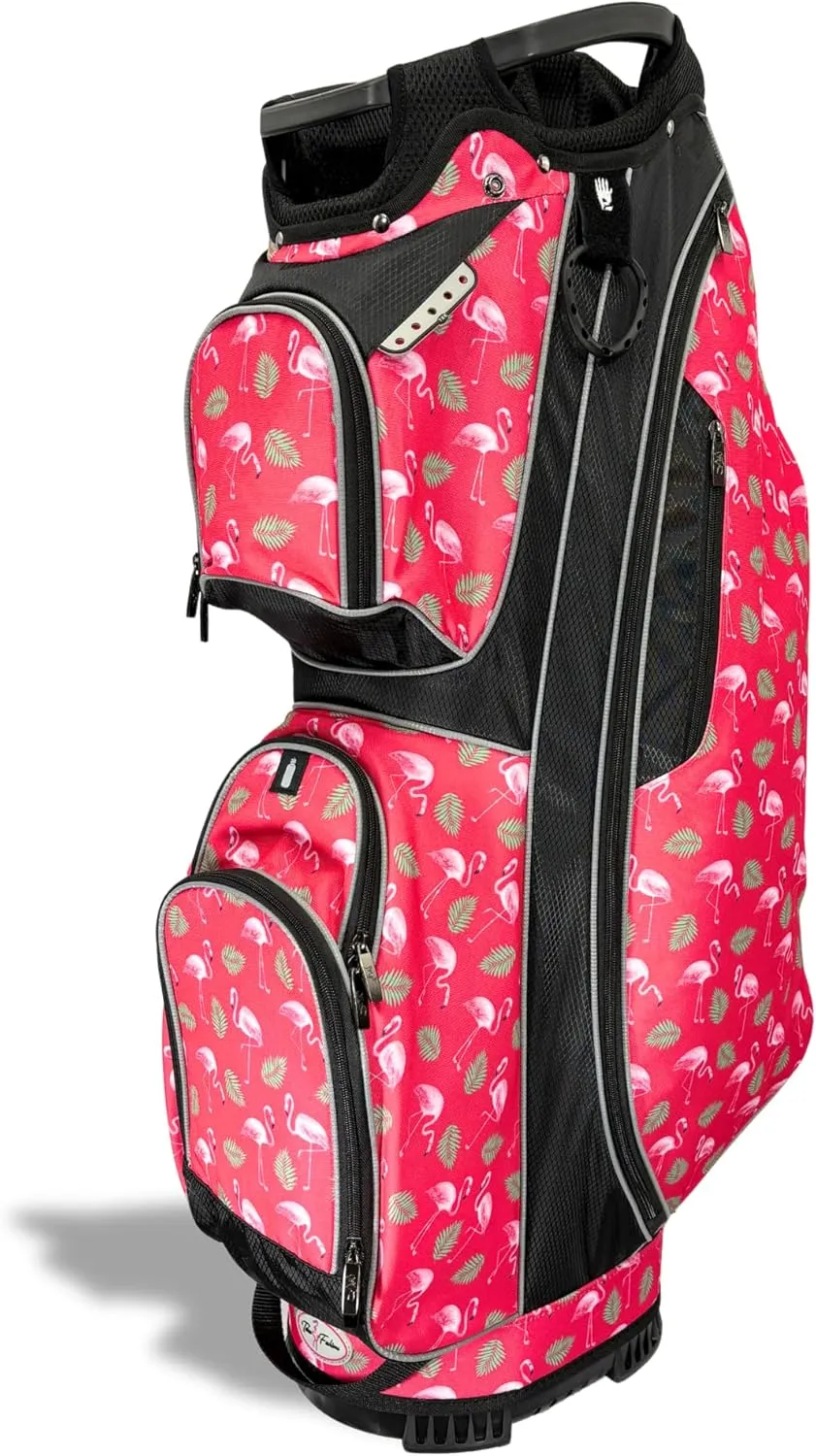 Women’s Golf Cart Bag – Taboo Fashions Resort Collection Lightweight 14-Way Ladies Bag with Cooler, Rain Hood, 7 Zippered Pockets, Tee Holder & More