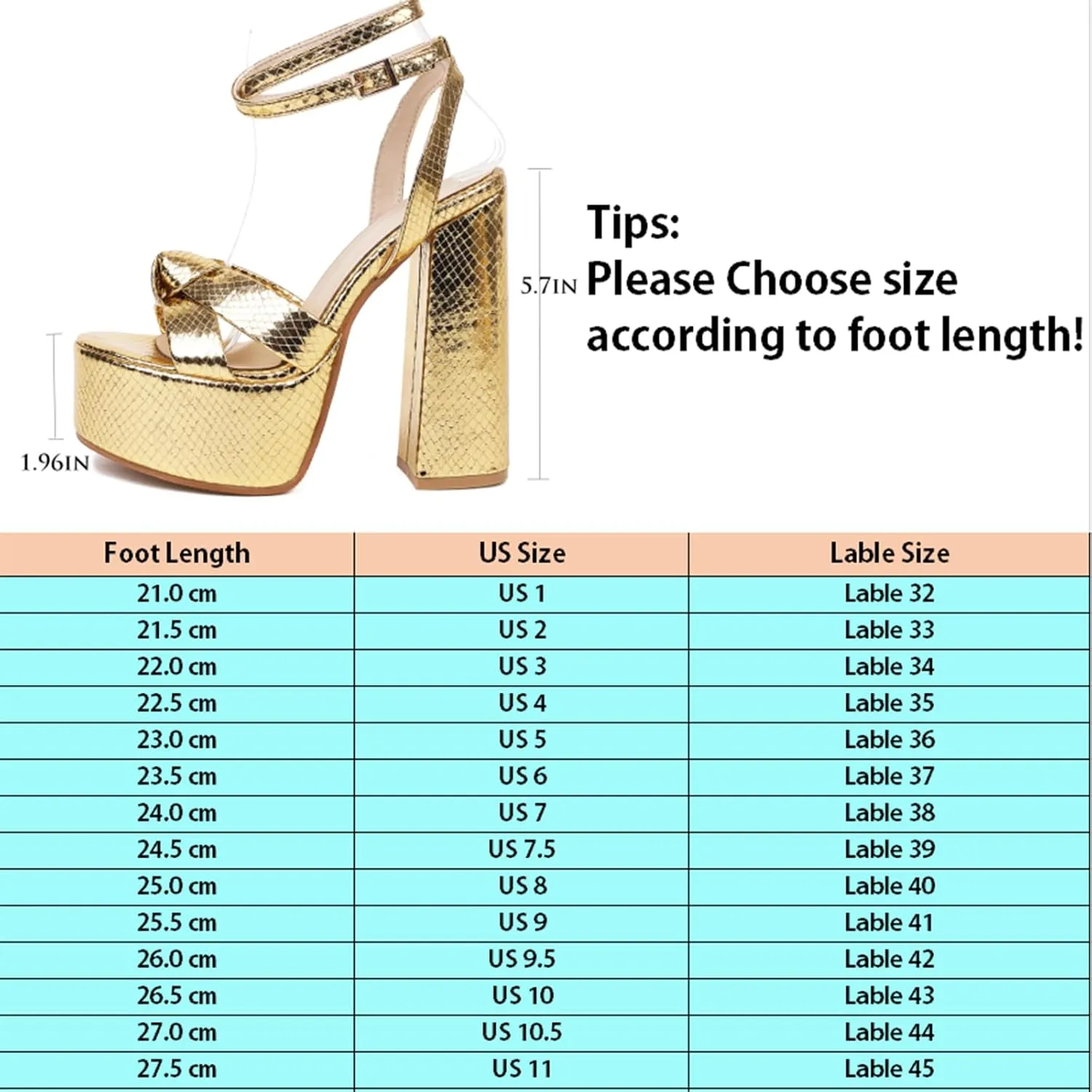 Women's Metallic Gold Platform Heele Sandals