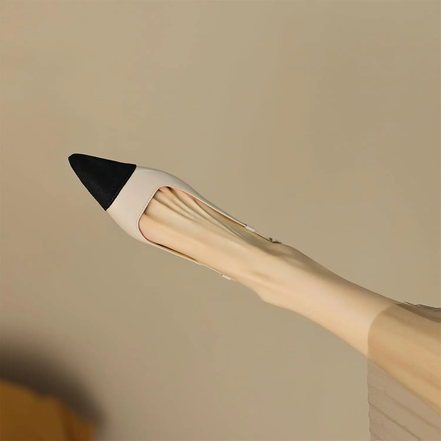 Women's Retro Cap Pointed Closed Toe Pump Slip-On Slingback Two Toned Chunky Low Block Heel Buckle Classic Work Office Church Casual Comfort Dress Shoes Business Party Shopping Dating Sandals