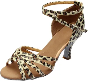 Womens Sandals Buckle Latin Dance Shoes Sole Wedding Performance Dance Summer Open Toe Mid Heels Shoes