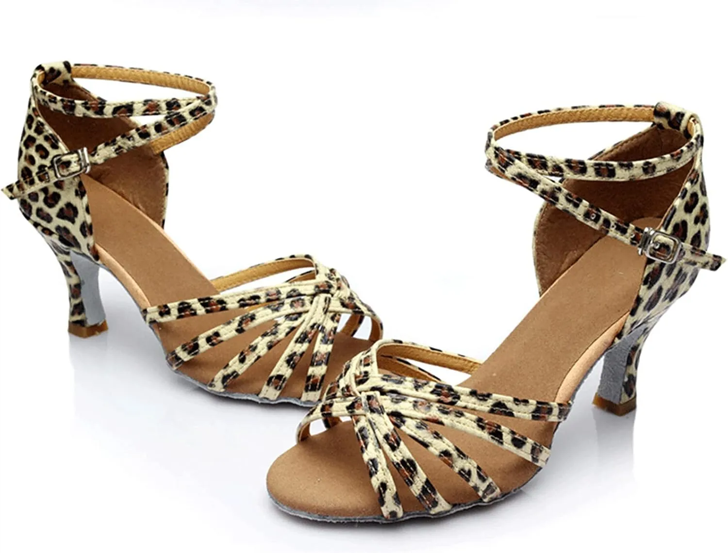 Womens Sandals Buckle Latin Dance Shoes Sole Wedding Performance Dance Summer Open Toe Mid Heels Shoes
