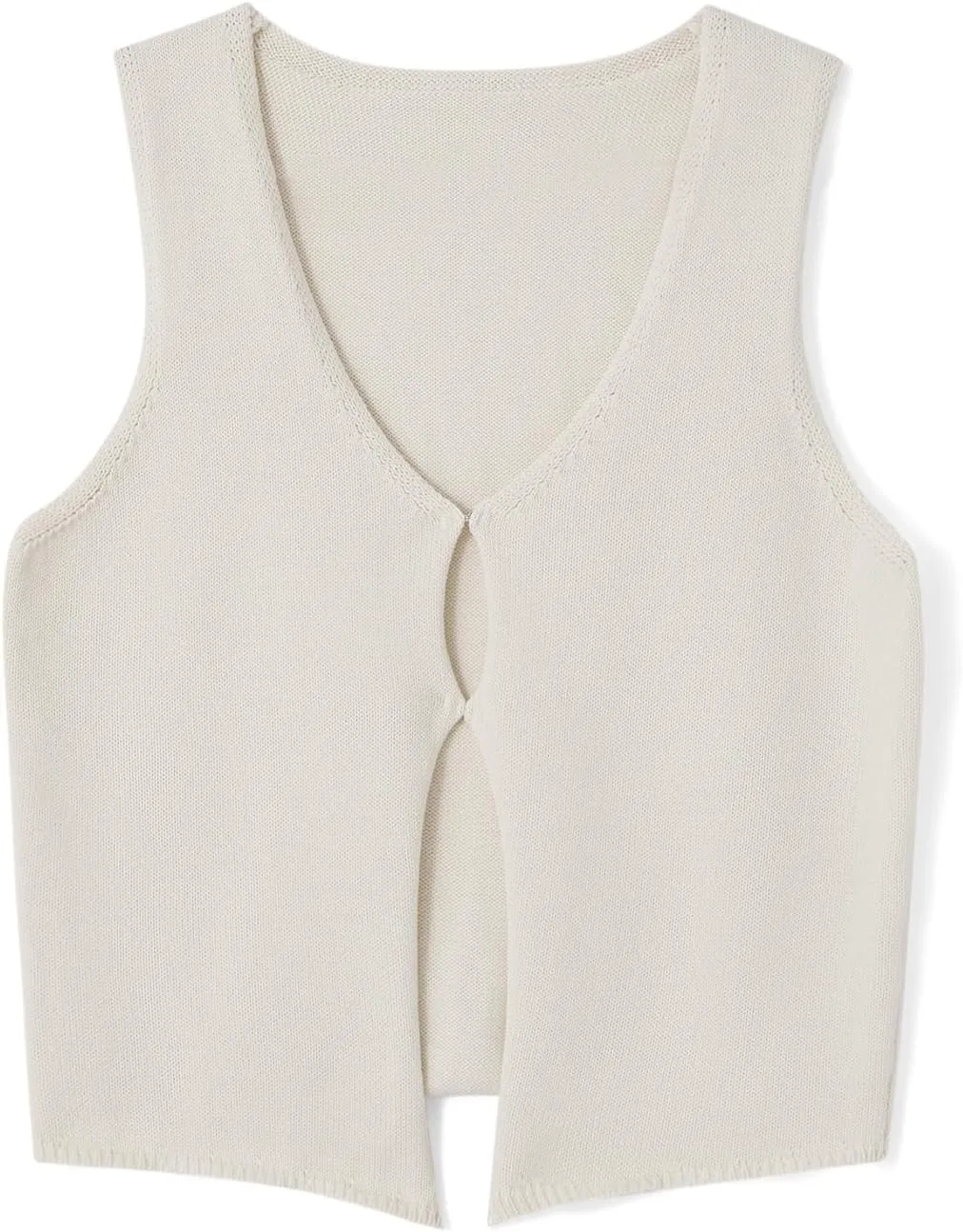 Womens Vintage Knittd Tank Y2k Vest Crop Top Sleeveless V-Neck Open Front Button Crochet Knit Vests Versatile Tops