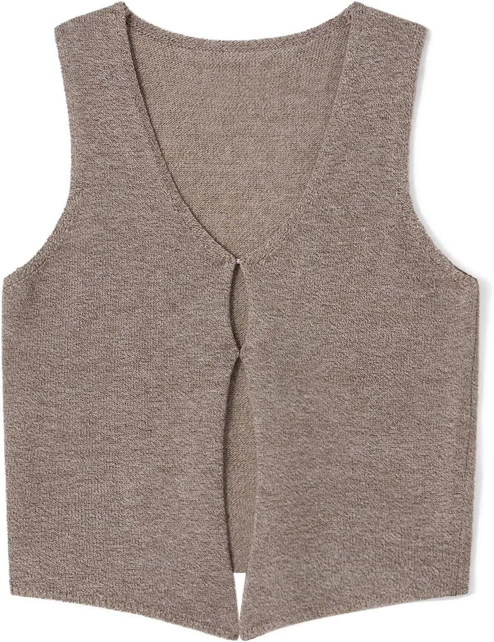 Womens Vintage Knittd Tank Y2k Vest Crop Top Sleeveless V-Neck Open Front Button Crochet Knit Vests Versatile Tops