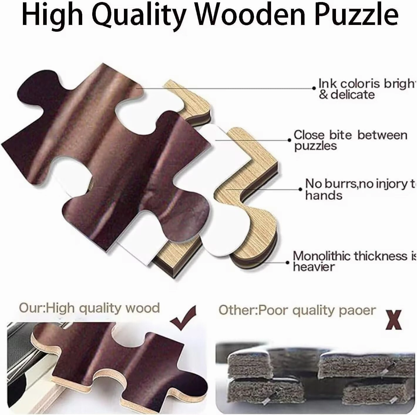 Wooden Puzzle Piano & City Hard Challenging Exercise Intellegent Wall Decor Suitable for Teenager or Adult 500 PCS