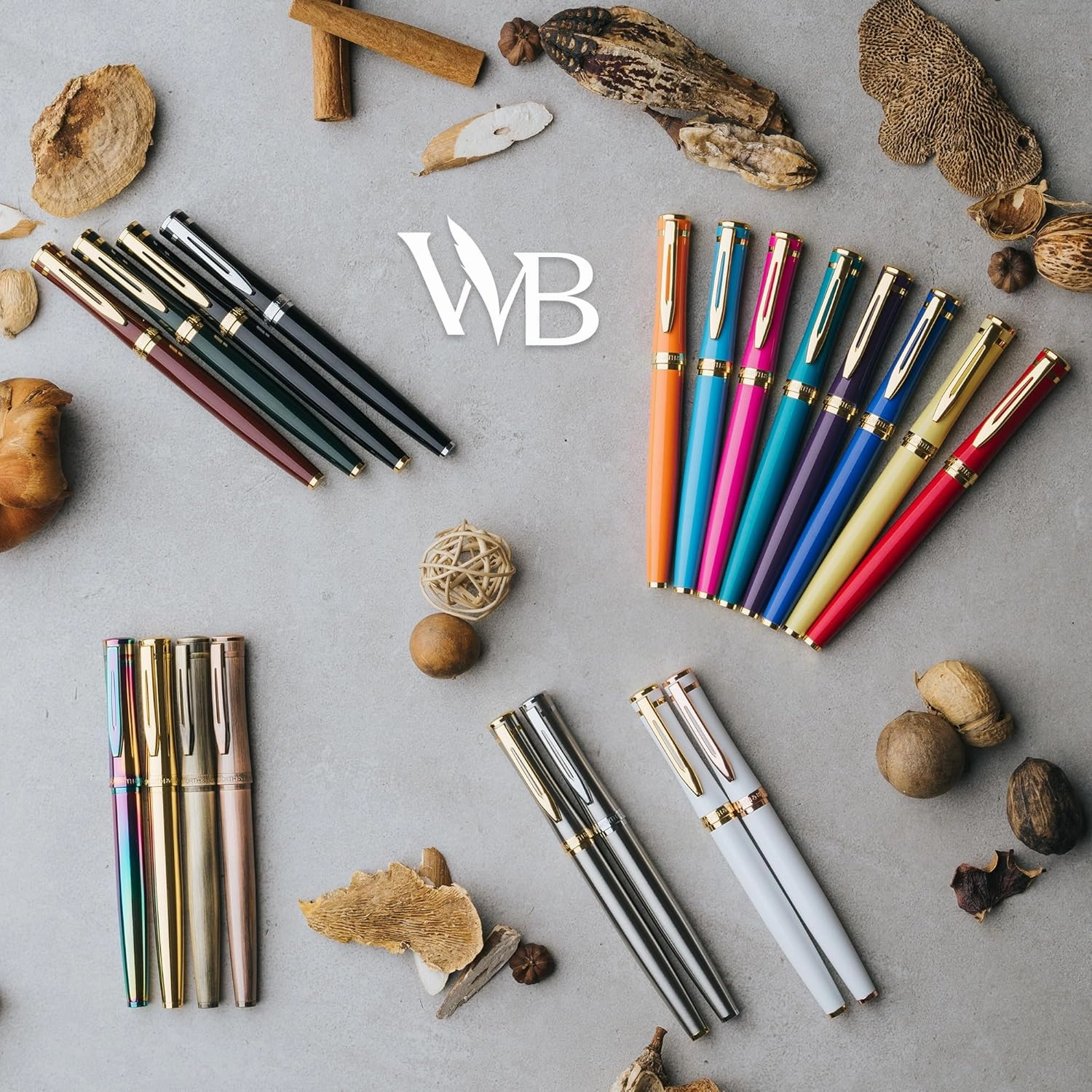 Wordsworth & Black Extra Fine Nib Fountain Pen Set Includes 24 Ink Cartridges and Piston Converter, Gift Box, Journal, Calligraphy, Gold Black
