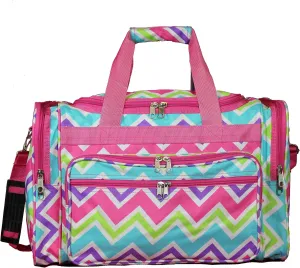 World Traveler Chevron 19-inch Duffel Bag, Multi Pink