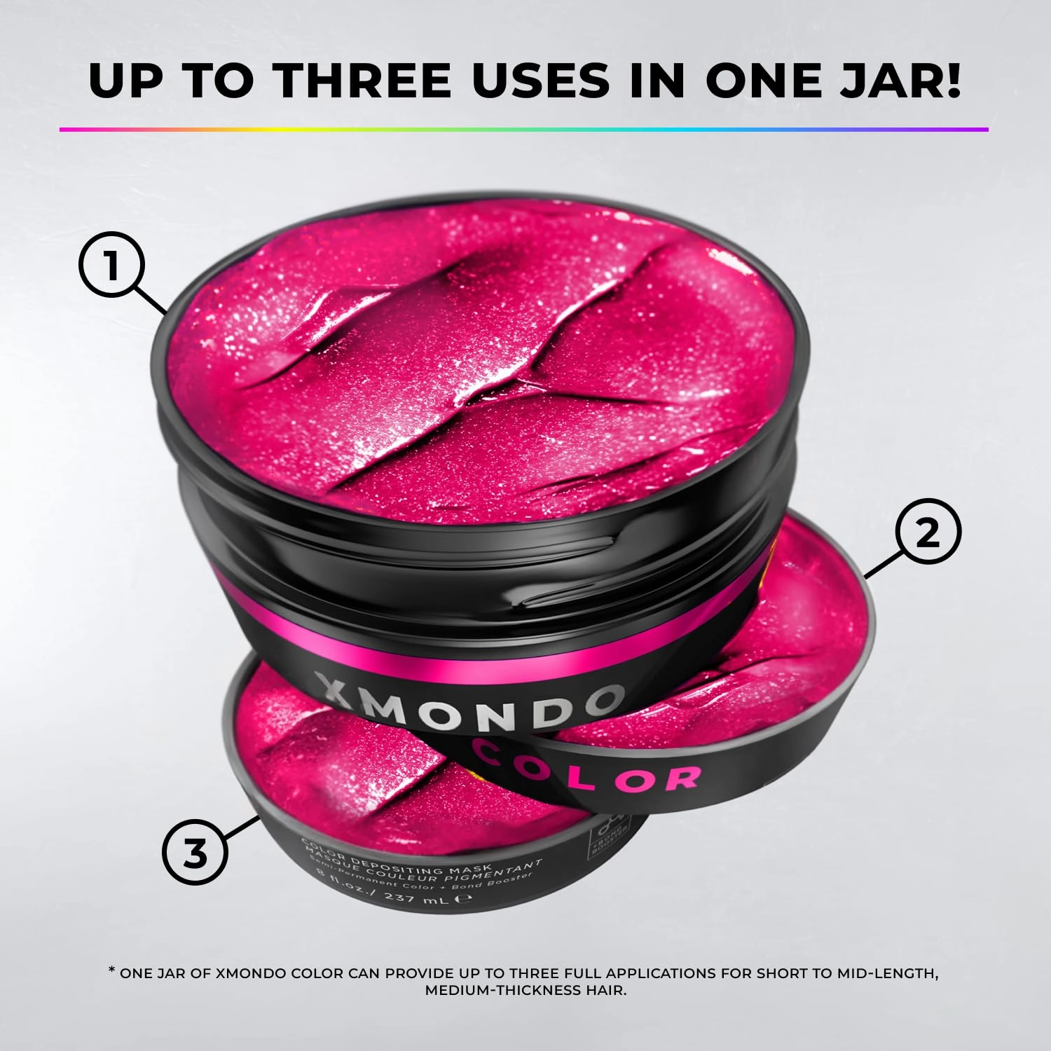 XMONDO Hair Color Super Pink Hair Healing Semi Permanent Color | Vegan Formula with Hyaluronic Acid to Retain Moisture, Vegetable Proteins to Revitalize, and Bond Boosting Technology, 8 Fl Oz 1-Pack