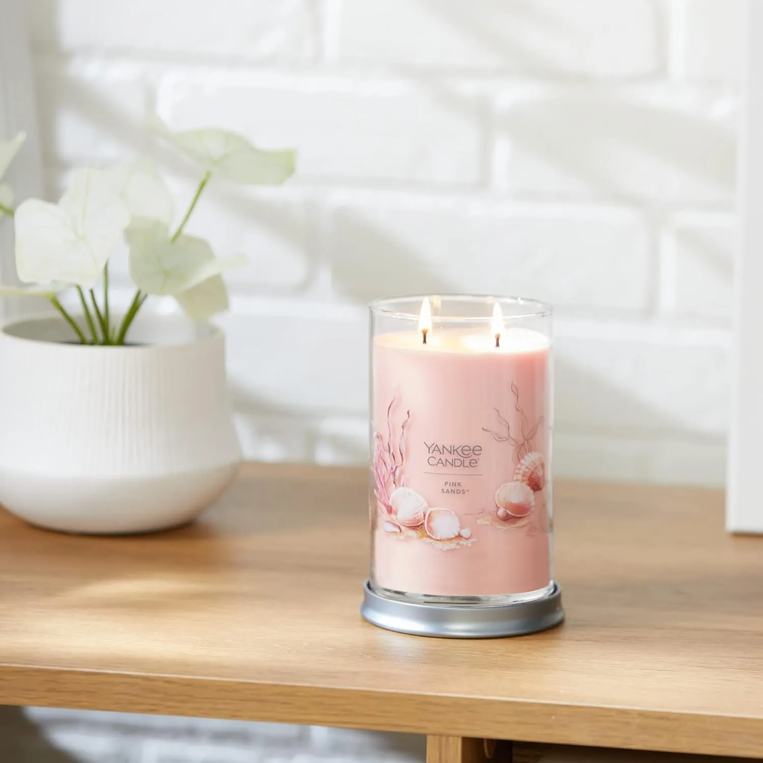 Yankee Candle Pink Sands Scented, Signature 20oz Large Tumbler 2-Wick Candle, Over 60 Hours of Burn Time (Pack of 2)