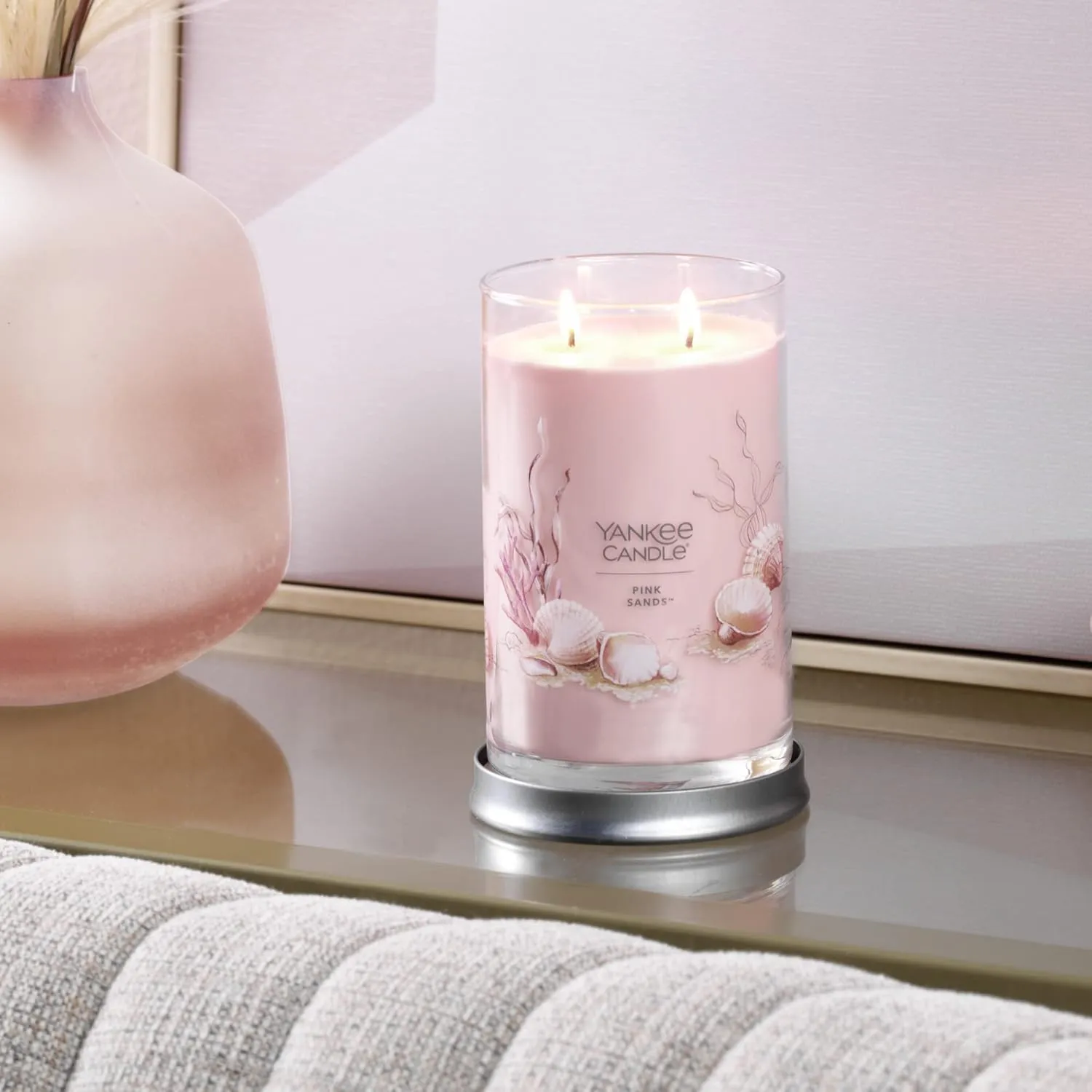 Yankee Candle Pink Sands Scented, Signature 20oz Large Tumbler 2-Wick Candle, Over 60 Hours of Burn Time (Pack of 2)