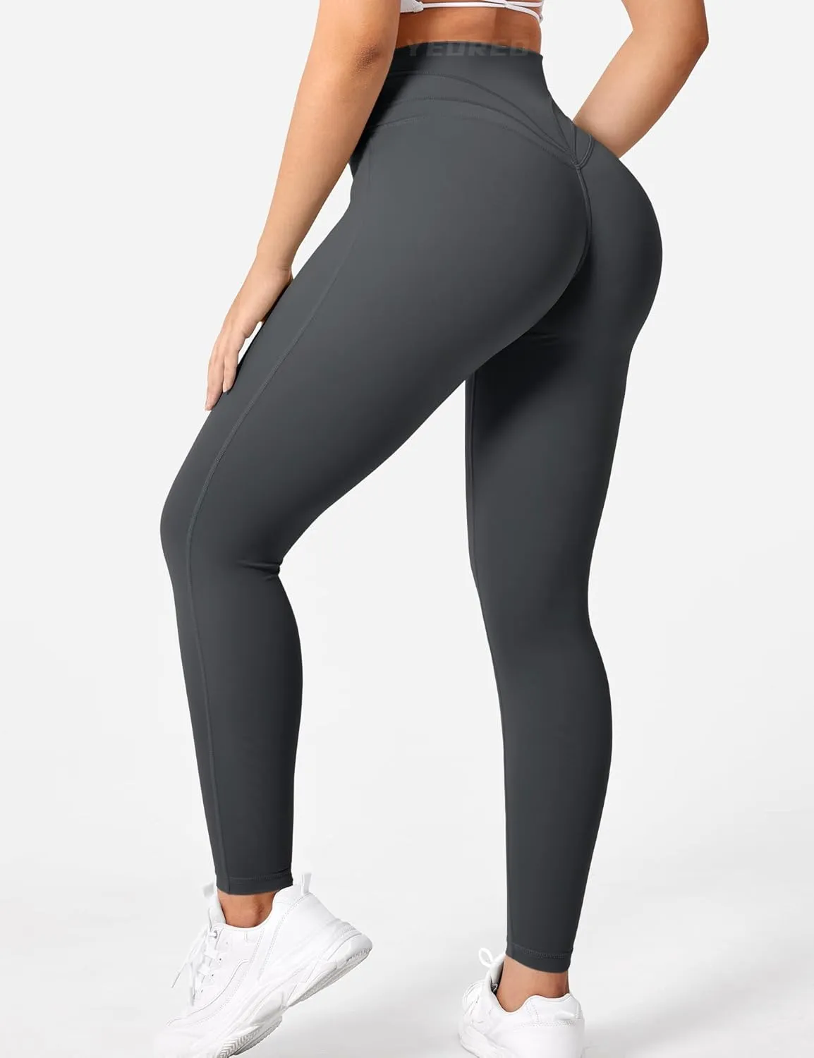 YEOREO Workout Leggings for Women Tummy Control Butt Lifting Leggings High Waisted Cross Waist Gym Yoga Compression Pants