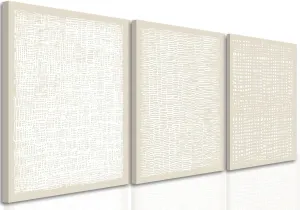 YFvrPt Neutral Beige Wall Art Set of 3, Minimalist Modern Abstract Wall Decor, Mid Century Beige and White Poster Canvas Prints Picture for Bedroom Living Room 12x16 inch