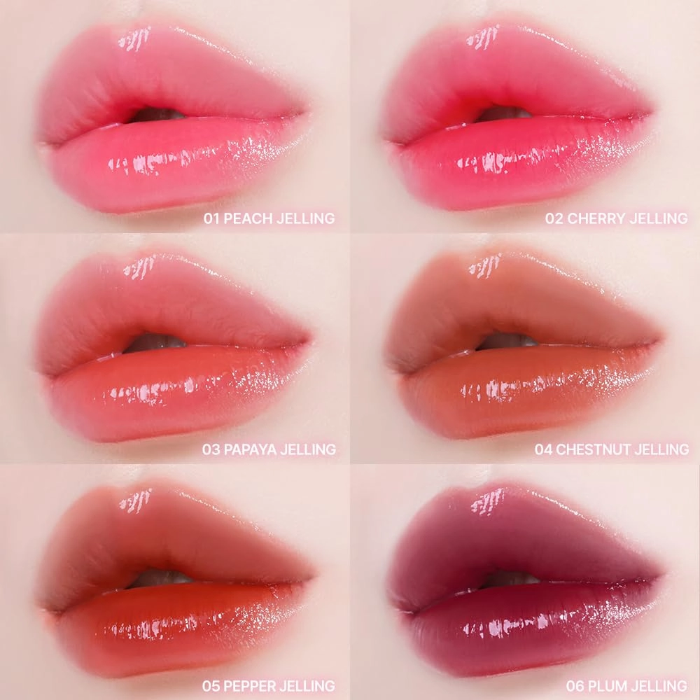 YNM Heart Jelling Tint (02 CHERRY JELLING, 0.09 oz) Silicone Lip Brush Included, K-Beauty, Non-Sticky, Moisturizing, Smudge-Proof, Korean Lip Tint, Long-Lasting, Vivid Color