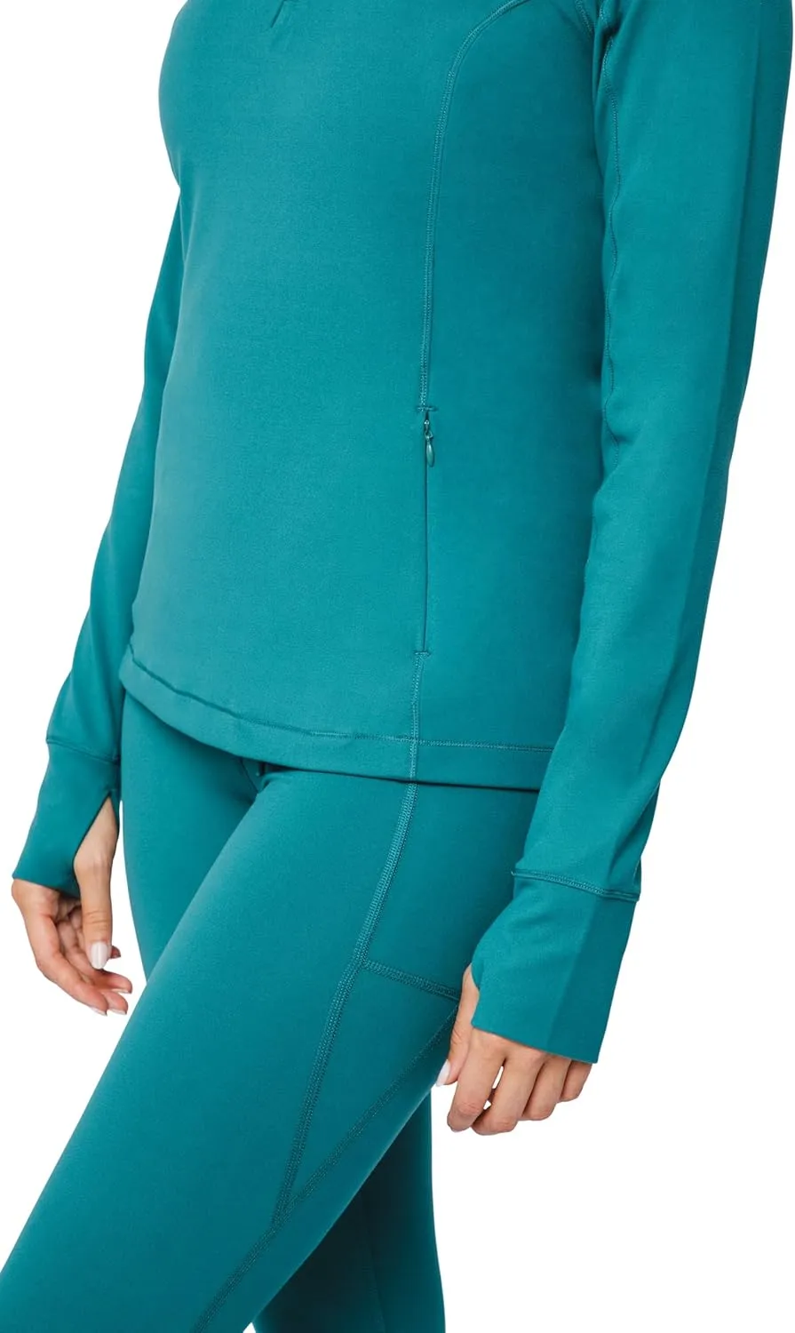 Yogalicious Nude Tech Half Zip Long Sleeve Jacket with Front Pockets