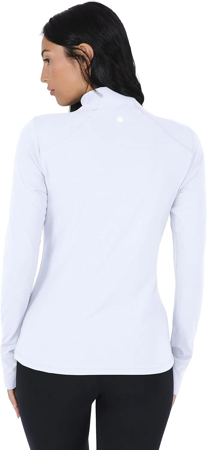Yogalicious Nude Tech Half Zip Long Sleeve Jacket with Front Pockets