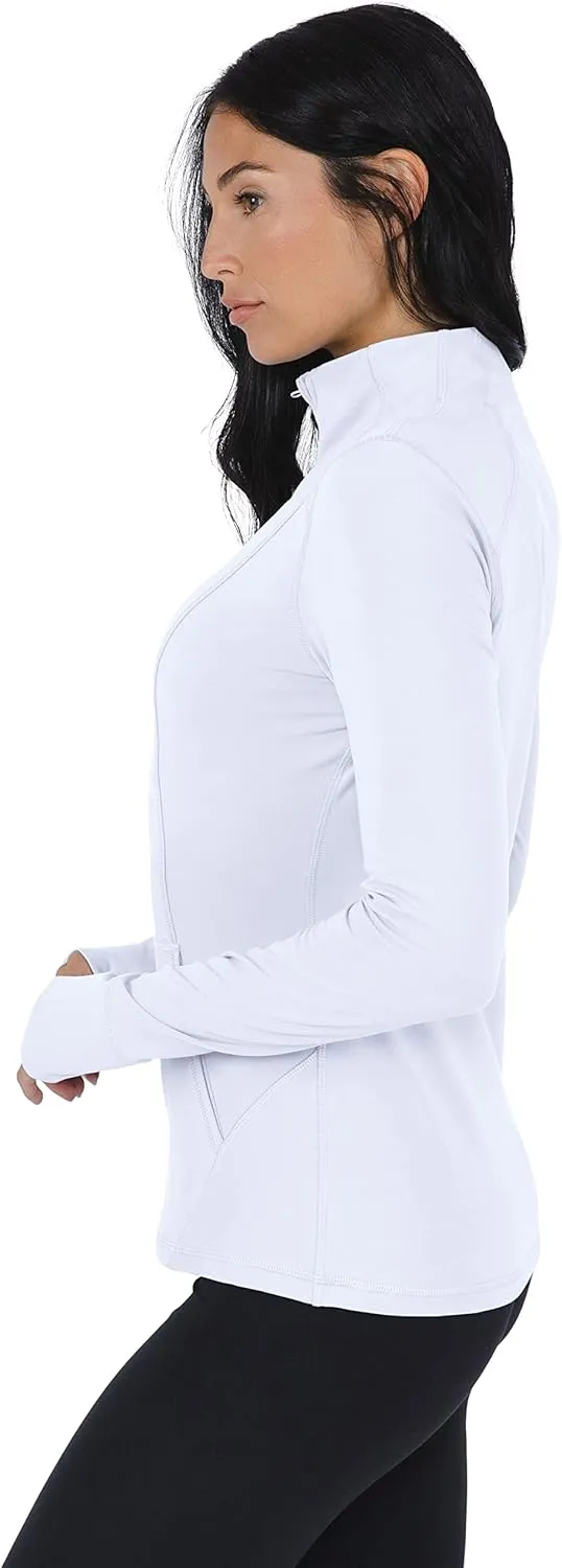 Yogalicious Nude Tech Half Zip Long Sleeve Jacket with Front Pockets