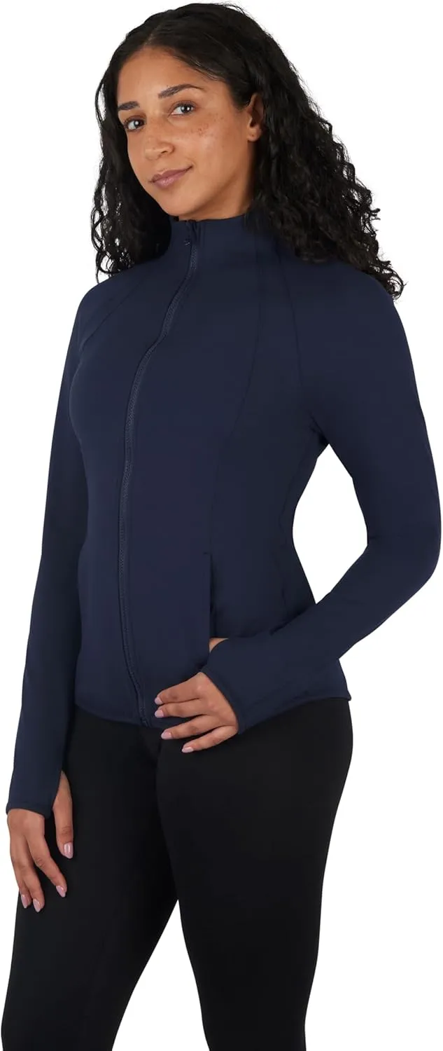 Yogalicious Womens Ultra Soft Lightweight Full Zip Yoga Jacket with Pockets