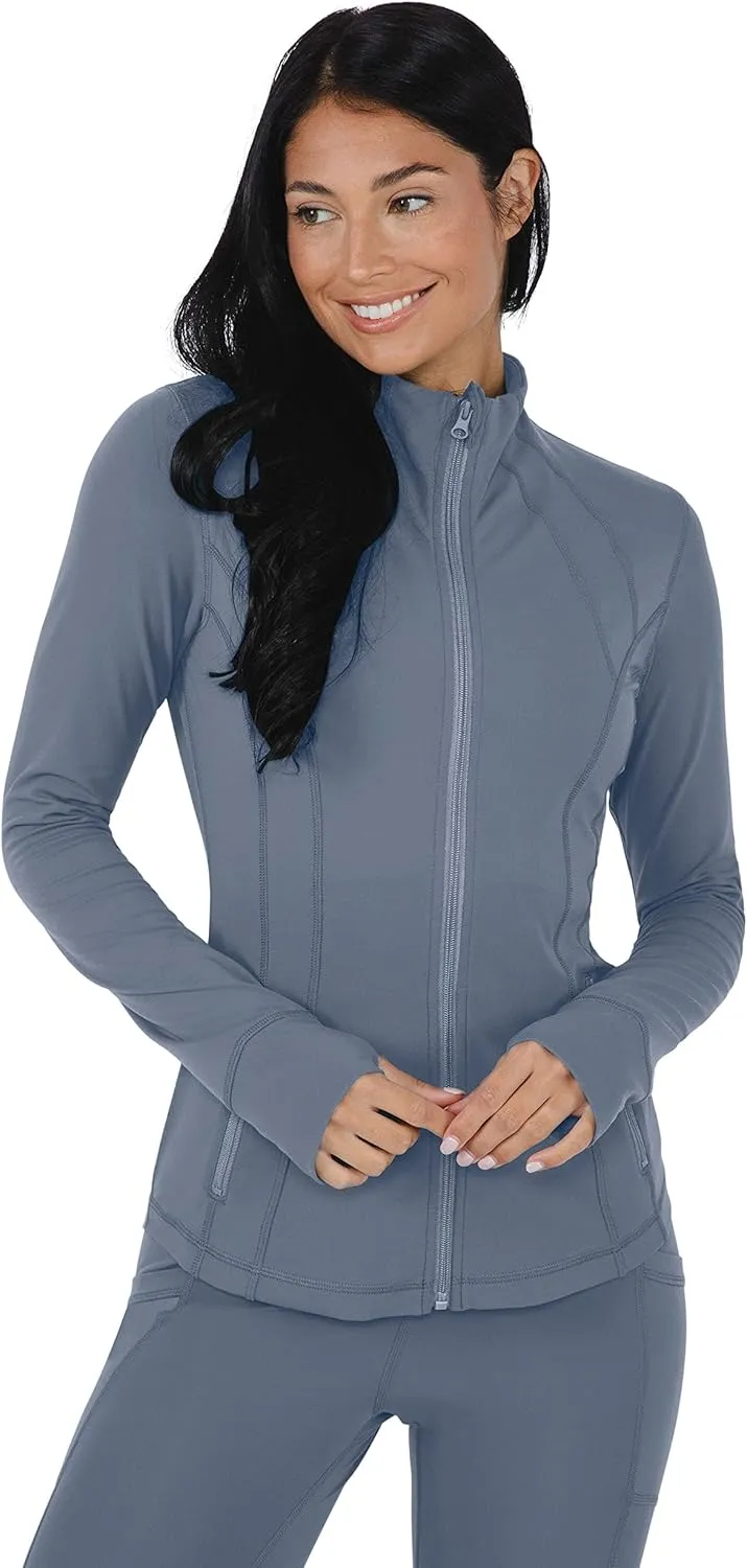 Yogalicious Womens Ultra Soft Lightweight Full Zip Yoga Jacket with Pockets