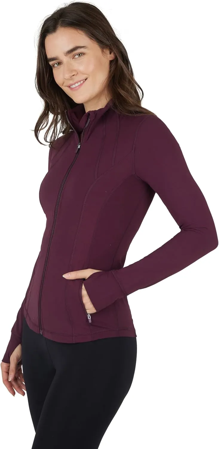 Yogalicious Womens Ultra Soft Lightweight Full Zip Yoga Jacket with Pockets