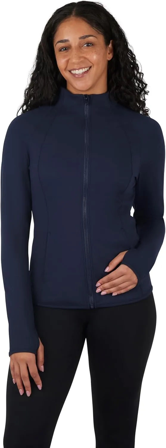 Yogalicious Womens Ultra Soft Lightweight Full Zip Yoga Jacket with Pockets