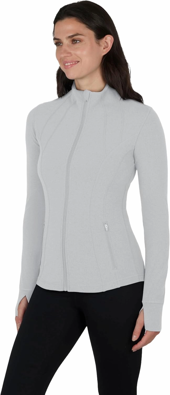 Yogalicious Womens Ultra Soft Lightweight Full Zip Yoga Jacket with Pockets