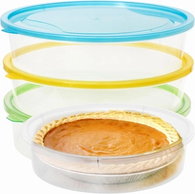Youngever 3 Pack Pie Containers, Clear Plastic Food Storage Containers, Fresh Pie Keeper, 11 inch Diameter