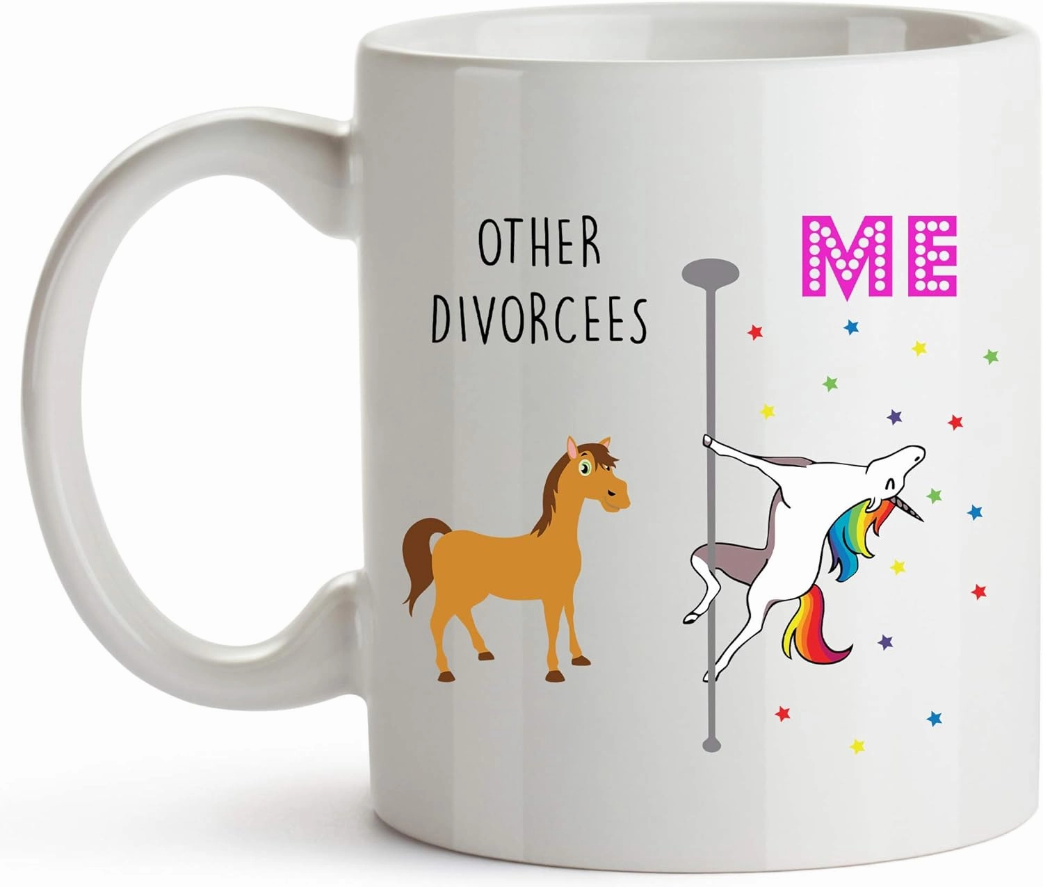 YouNique Designs Divorce Coffee Mug, 11 Ounces, Funny Divorce Coffee Cups for Women, Congrats On Your Divorce, Congratulations On Your Divorce, Recently Divorced Gifts (White)
