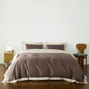 YuHeGuoJi Beige Brown Duvet Cover Queen 100% Egyptian Cotton 3 Pcs Set 1 Hotel Collection Double Solid Color Duvet Cover with Zipper Ties 2 Pillow Shams Decorative Brown Beige Hemmed Bedding Set