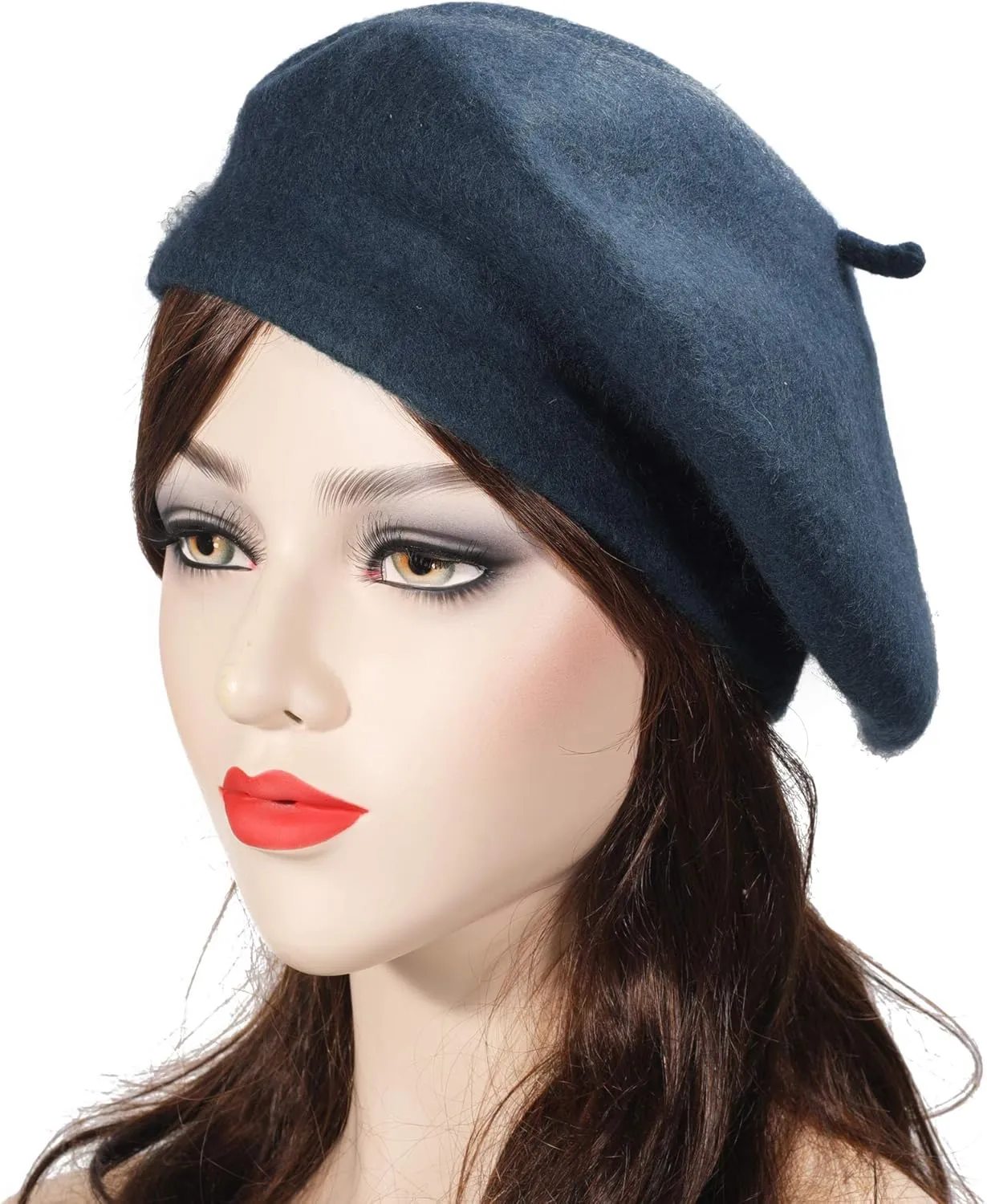 ZLYC Wool French Beret Hat Solid Color Beret Cap for Women Girls