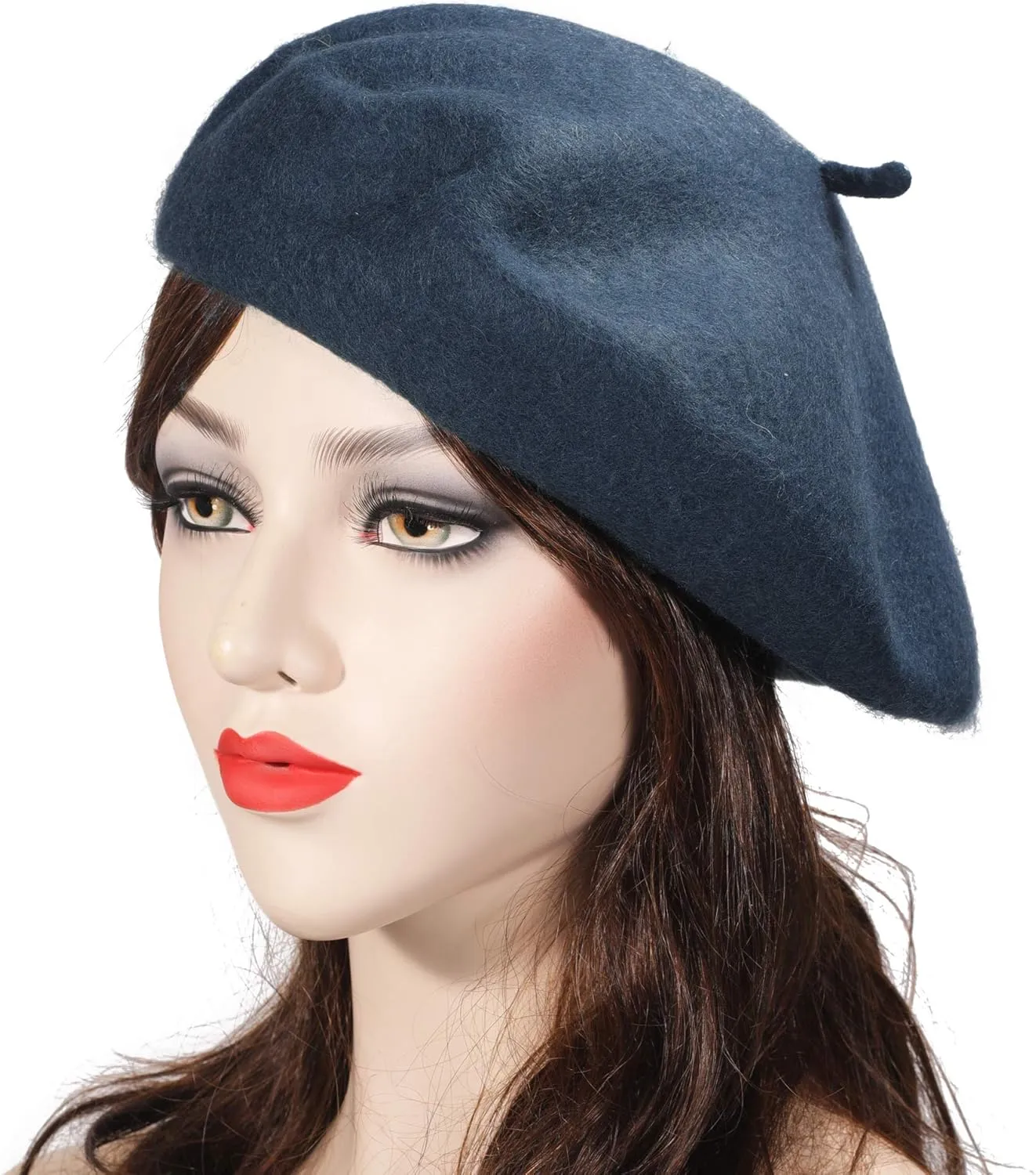 ZLYC Wool French Beret Hat Solid Color Beret Cap for Women Girls